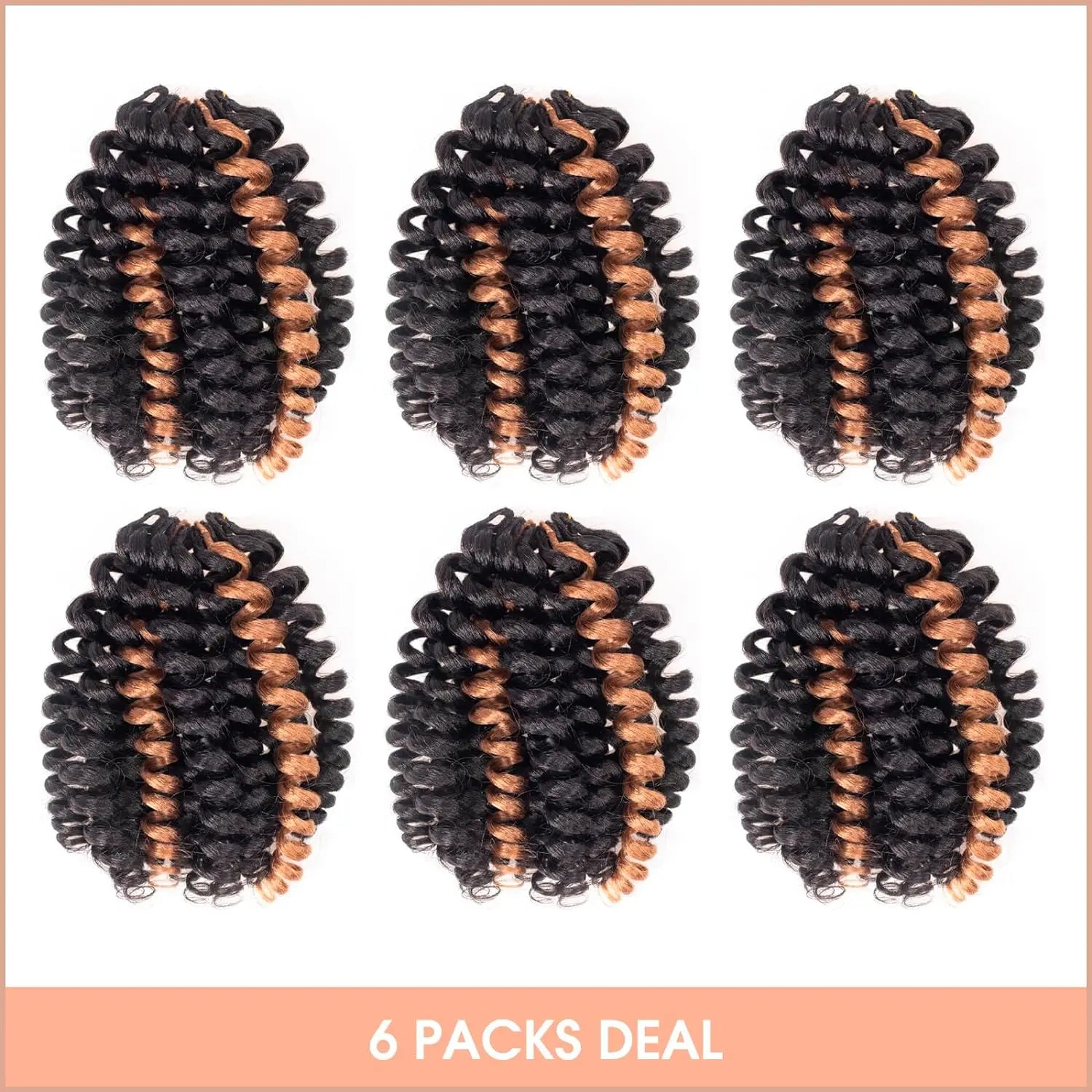 ( US ONLY) FAST SHIPPING WC | Toyotress® Wand Curl Crochet Hair - 6 Packs Jet Black Jamaican Bounce Crochet Hair, Short Bob Curly Crochet Braids Bouncy Curls Synthetic Braiding Hair Extensions Toyotress